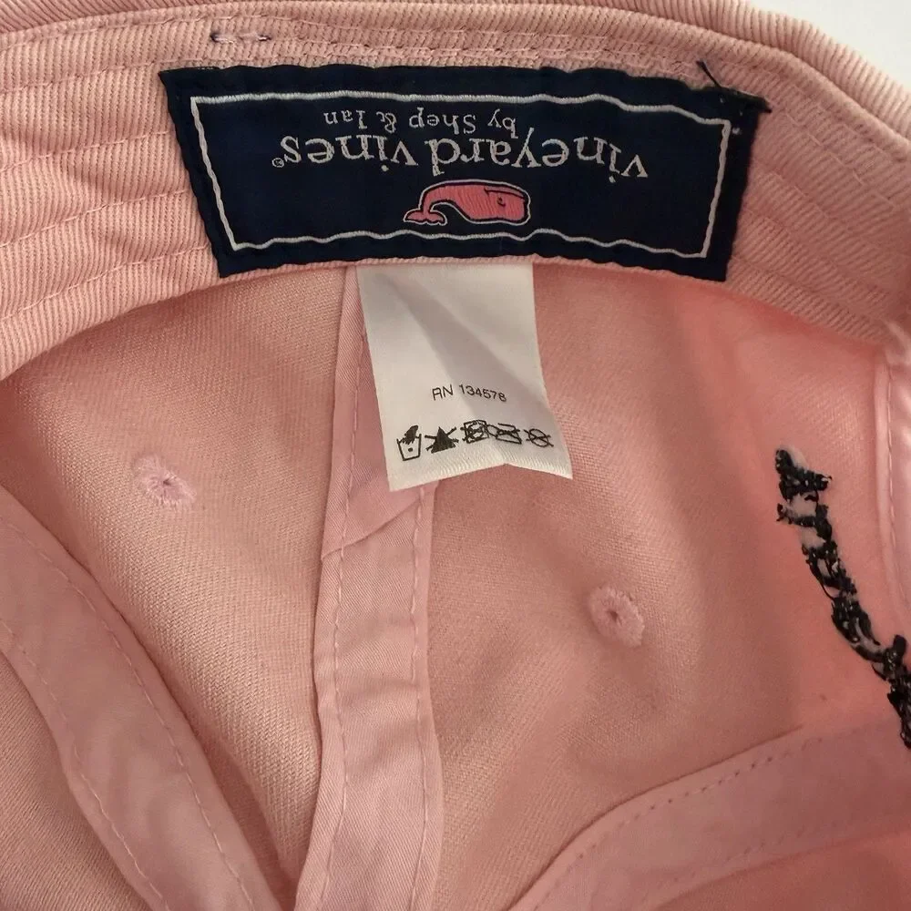 Vineyard Vines Baseball Cap Hat Womens One Size Pink Whale Logo Adjustable